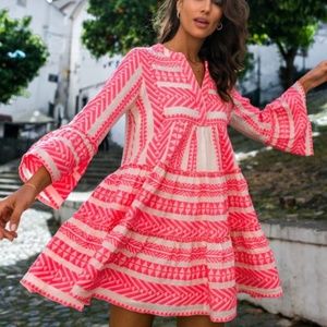 Devotion Twins Ella Tunic Dress Neon Pink NWT